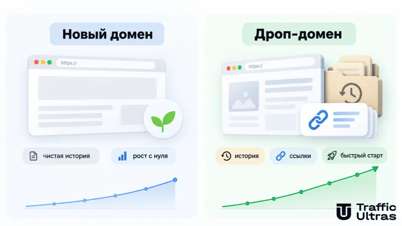 Сравнение нового и дроп-домена для SEO-проекта в iGaming