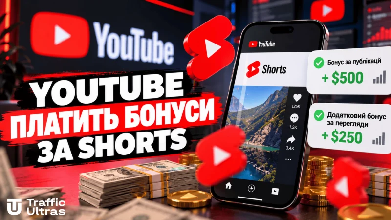 YouTube Shorts Bonus Program — додаткові виплати авторам за регулярні публікації коротких відео та органічні перегляди.