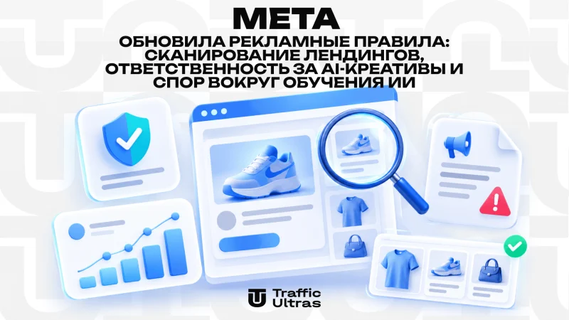 Meta обновила рекламные правила: сканирование лендингов, ответственность за AI-креативы и спор вокруг обучения ИИ