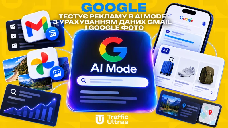 Google тестує рекламу в AI Mode з урахуванням даних Gmail і Google Фото